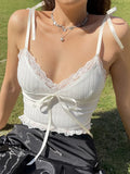 Sovrose Knit Crop Cami — Sweet Bow Back, Beach-Ready Aesthetic
