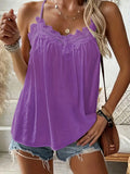 Sovrose V-Neck Lace Cami — Breezy, Pleated, Perfectly Effortless