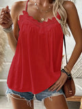 Sovrose V-Neck Lace Cami — Breezy, Pleated, Perfectly Effortless